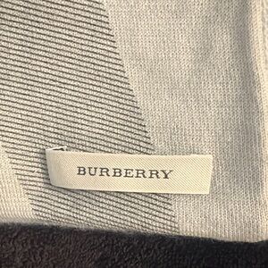 Burberry Cream and Gray Patterned Scarf